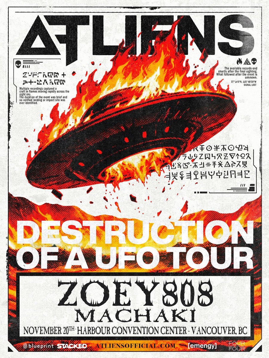 ATLiens - DESTRUCTION OF A UFO TOUR — Harbour Event Centre · Blueprint, Fri 20 Nov