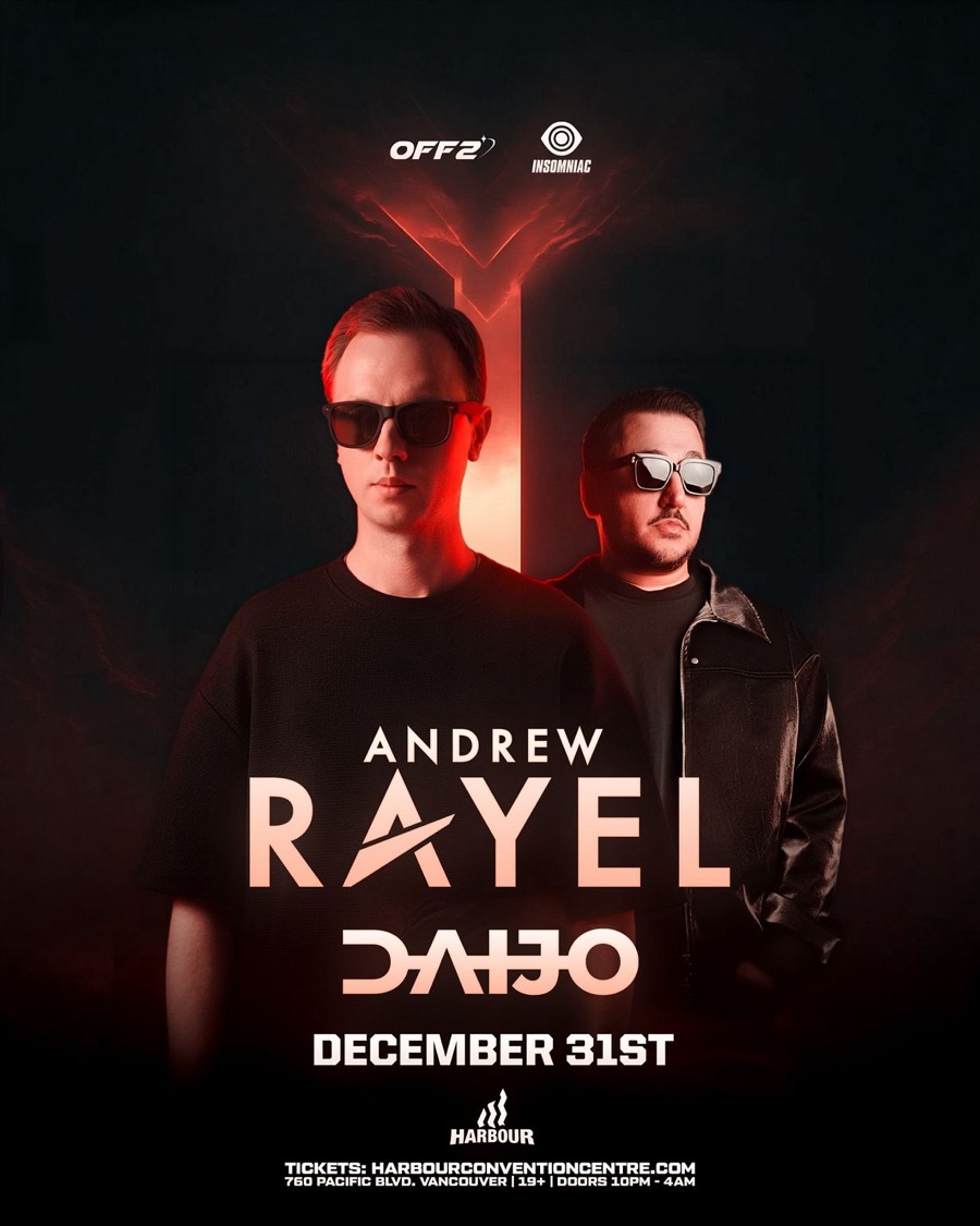 NYE 2026 ANDREW RAYEL w/ DAIJO — Harbour Event Centre, Thu 31 Dec
